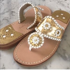 Jack Rogers size 8 gold and white